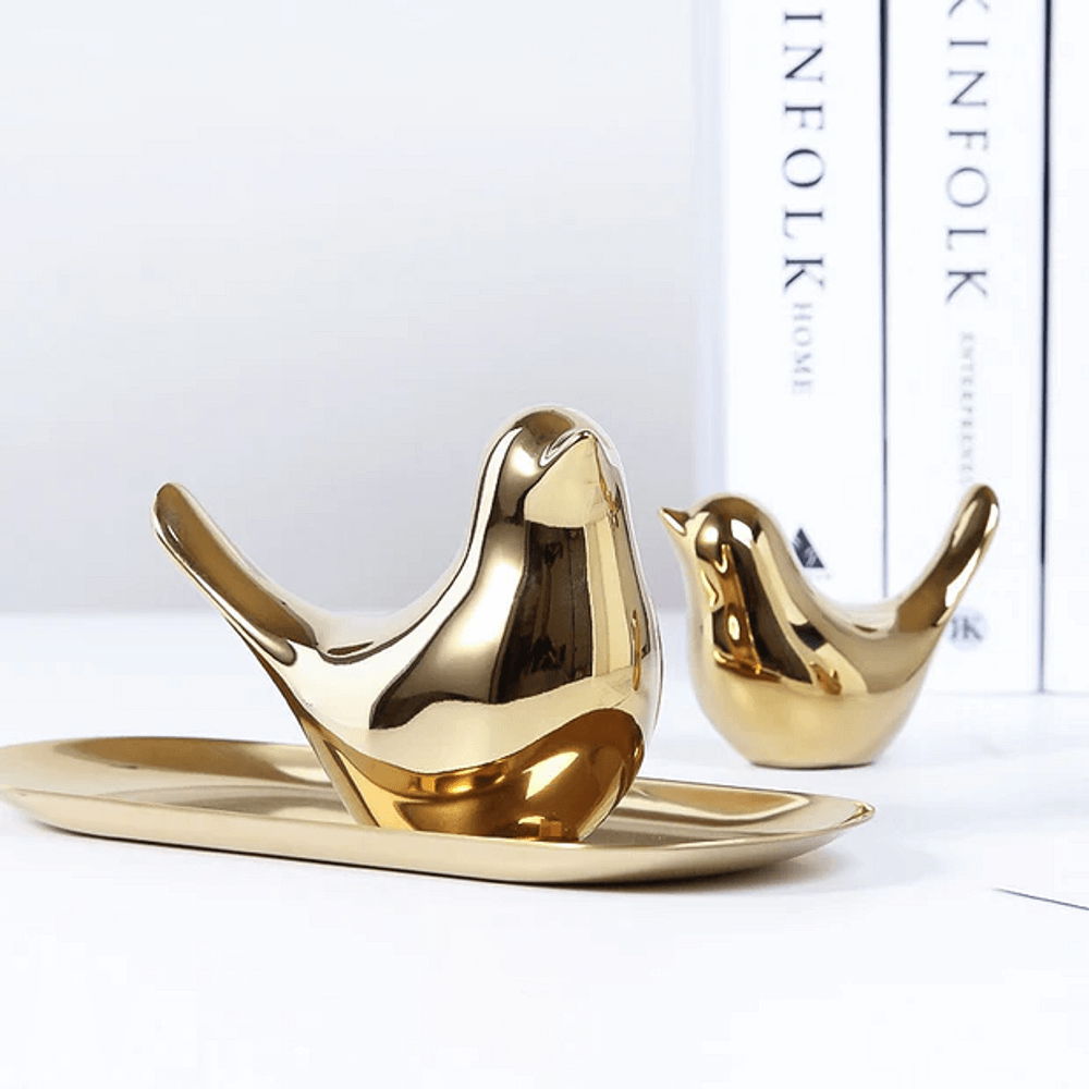 Metal Love Birds Status With Tealight Metal Candle Holders
