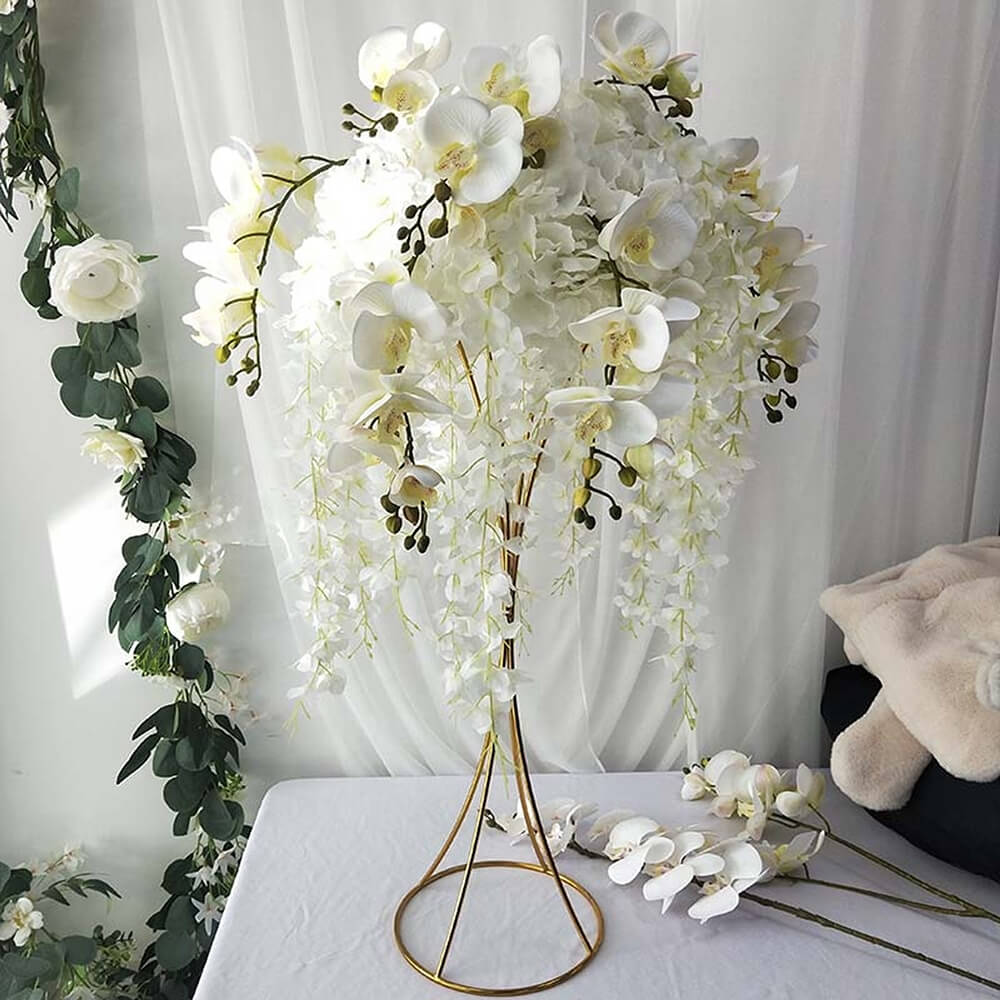 White Orchid Wedding Table Centerpiece